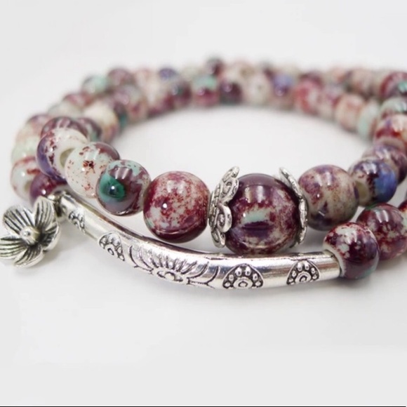 Semi-Precious Double Strand Bracelet - Picture 2 of 5